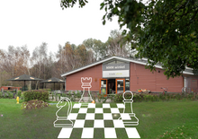 Grote dam of schaakstenen